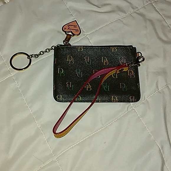 Dooney & Bourke Wristlet with Multicolor Logo & heart zipper pull - Picture 6 of 6